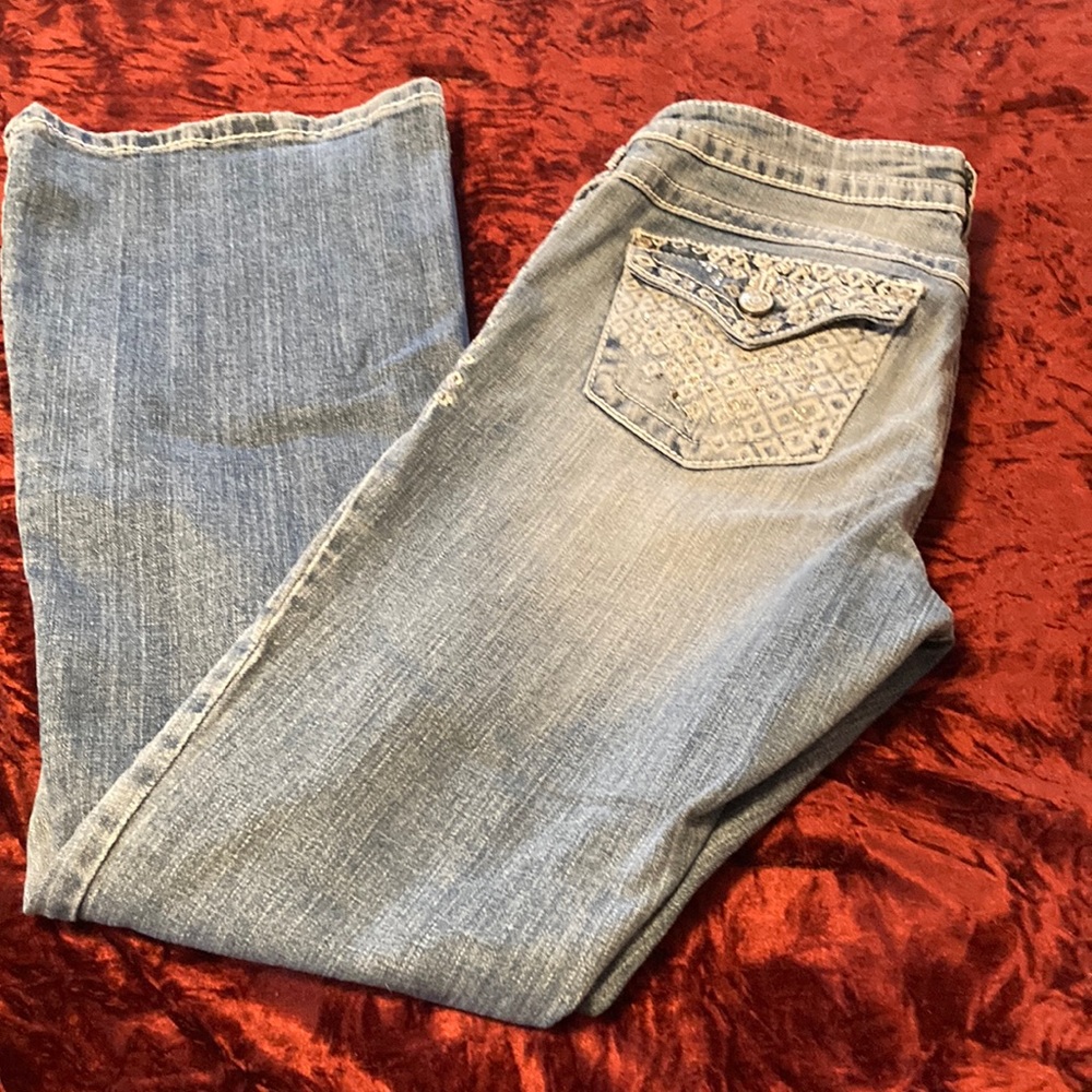 Vanity Low Rise jeweled flared jeans